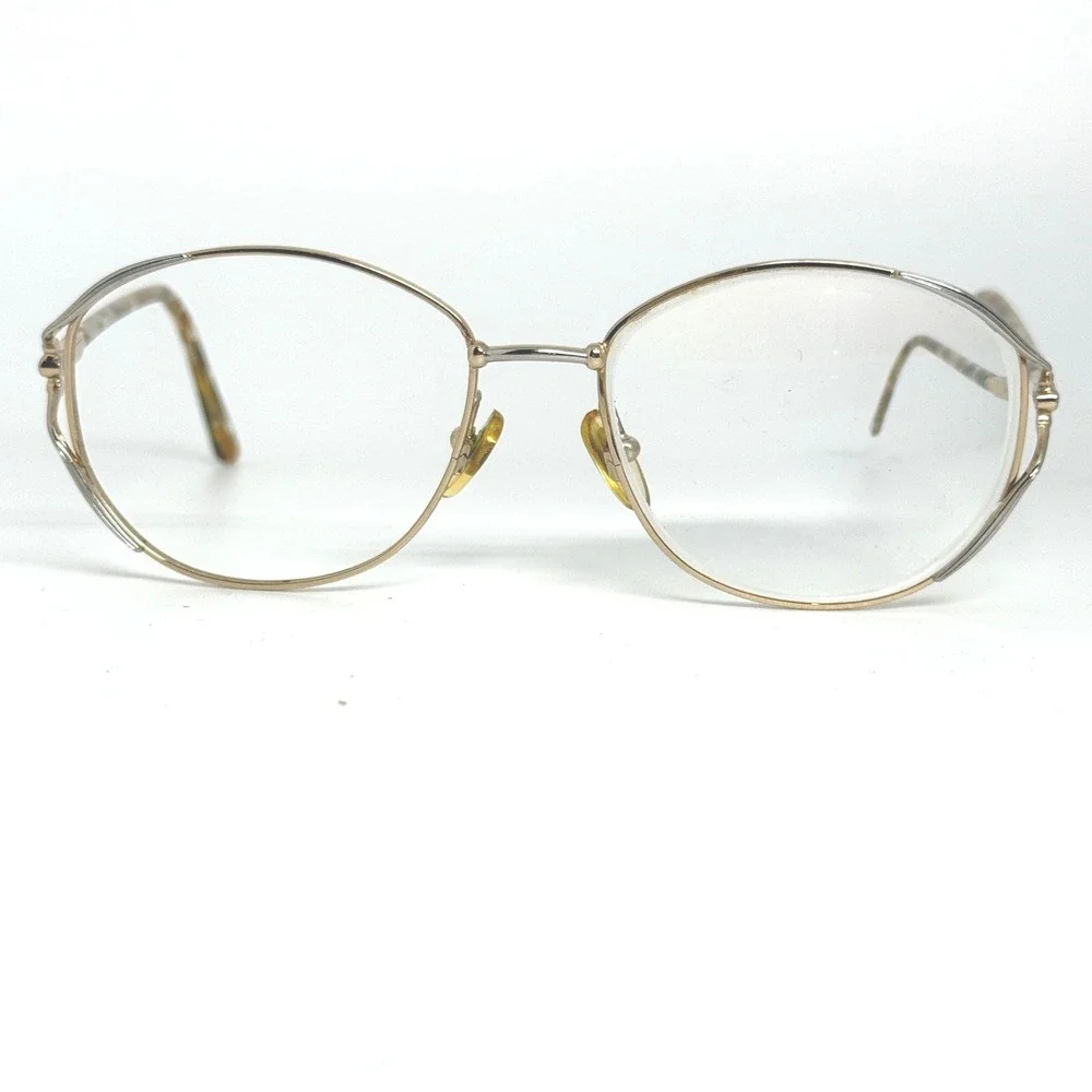 Lamy Vintage Womens Eyeglass Frames Gold Two Tone Tortoise 52-16 21674